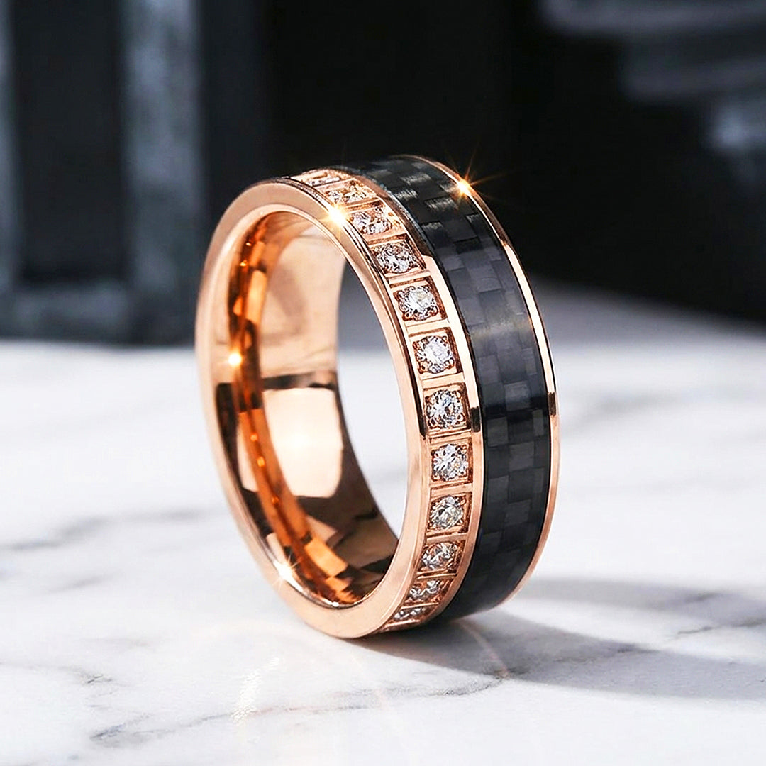 Bentley Carbon Fiber Tungsten Carbide Ring | Men's Ring
