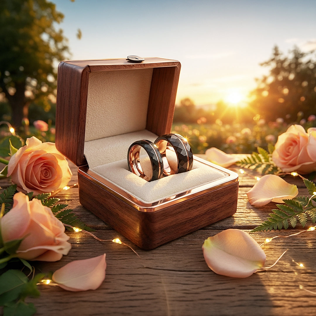 Chambers | Tungsten Couple Rings | Black Wedding Bands