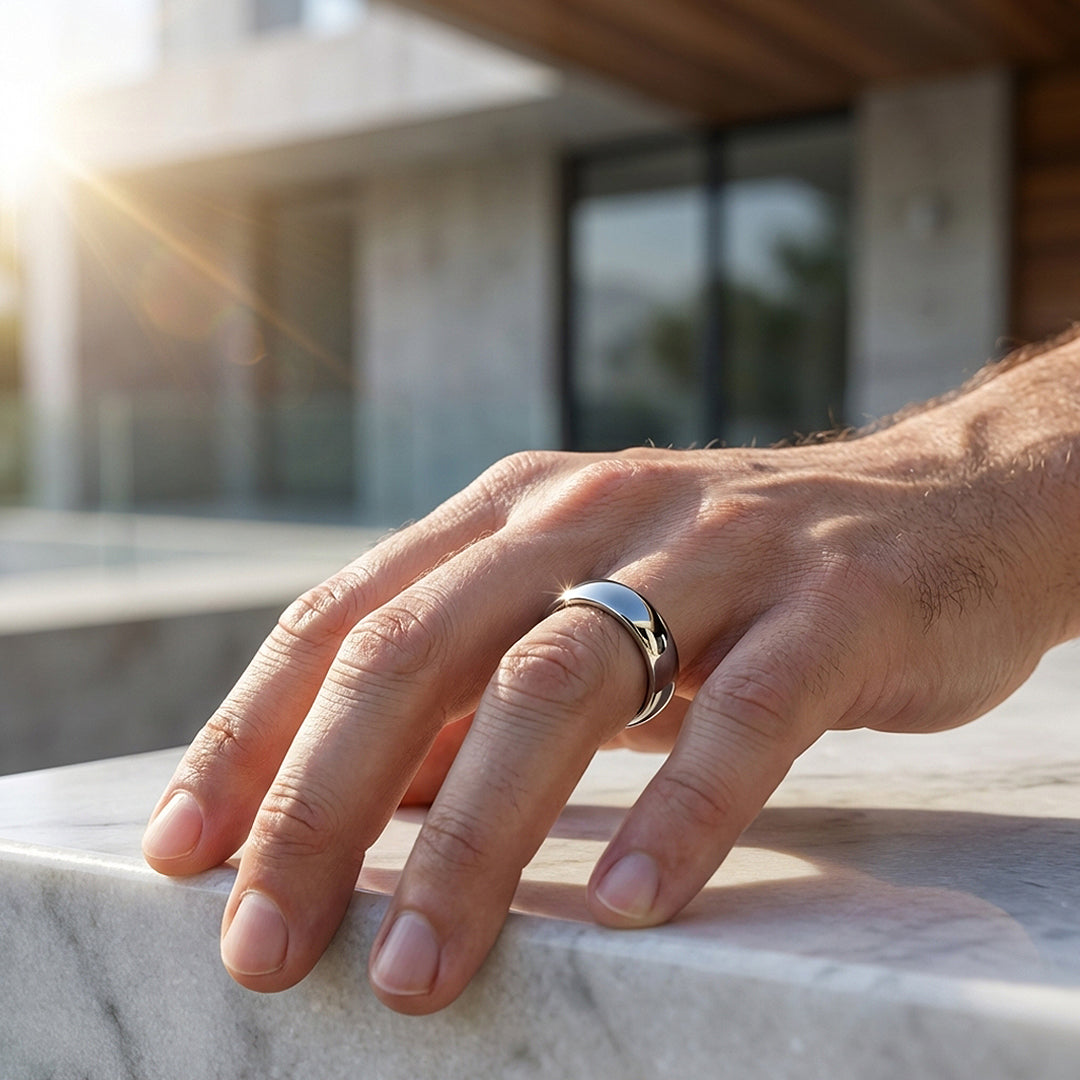 Classic Silver | Polished Tungsten Carbide Ring | Men's Ring