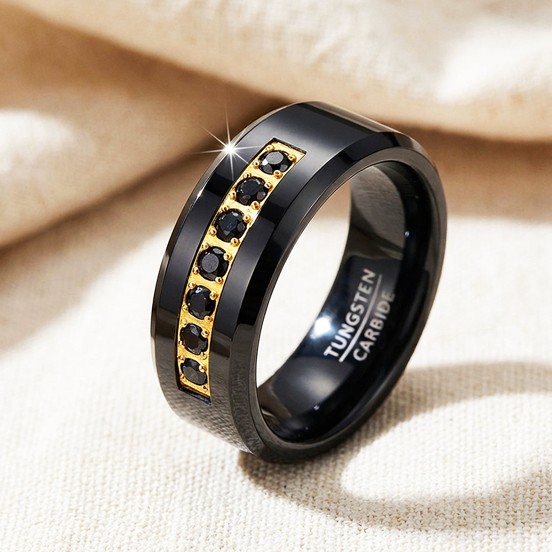 Ebonite Polished Black Tungsten Carbide Ring | Men's Ring