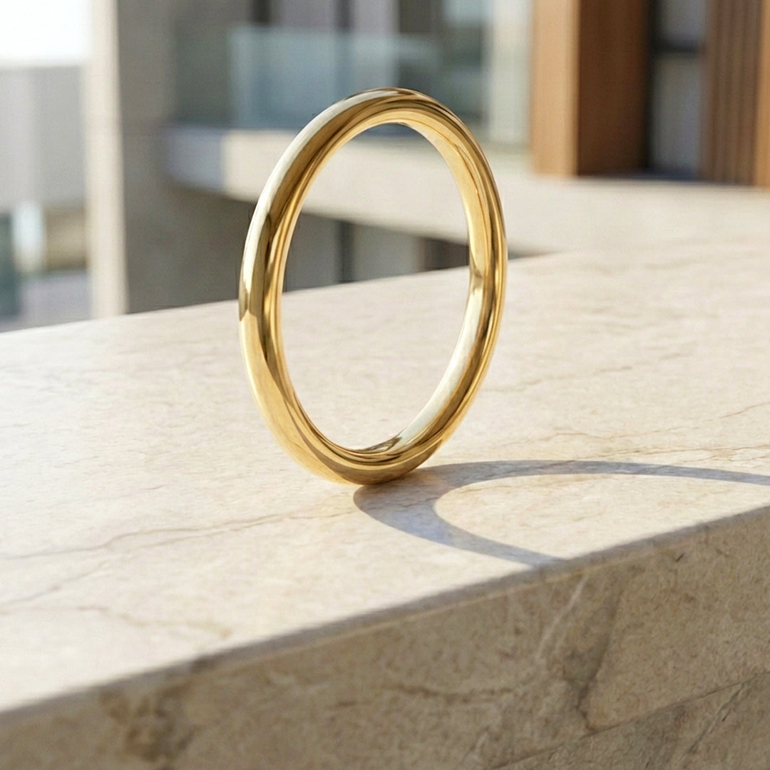 Eternal Gold Polished Tungsten Carbide Ring