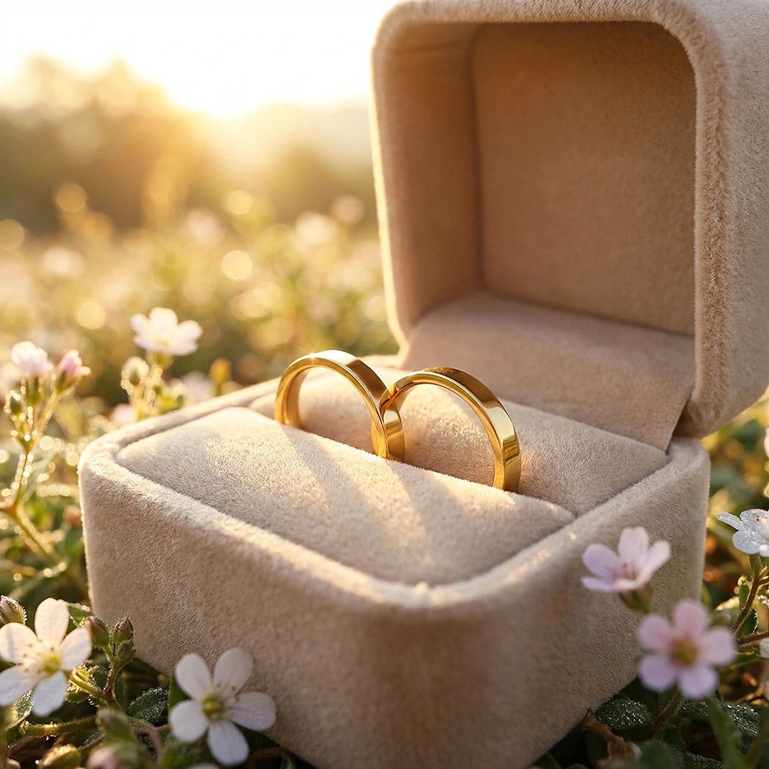 Eternal Link Gold | High-Polished Classic Flat Wedding Band