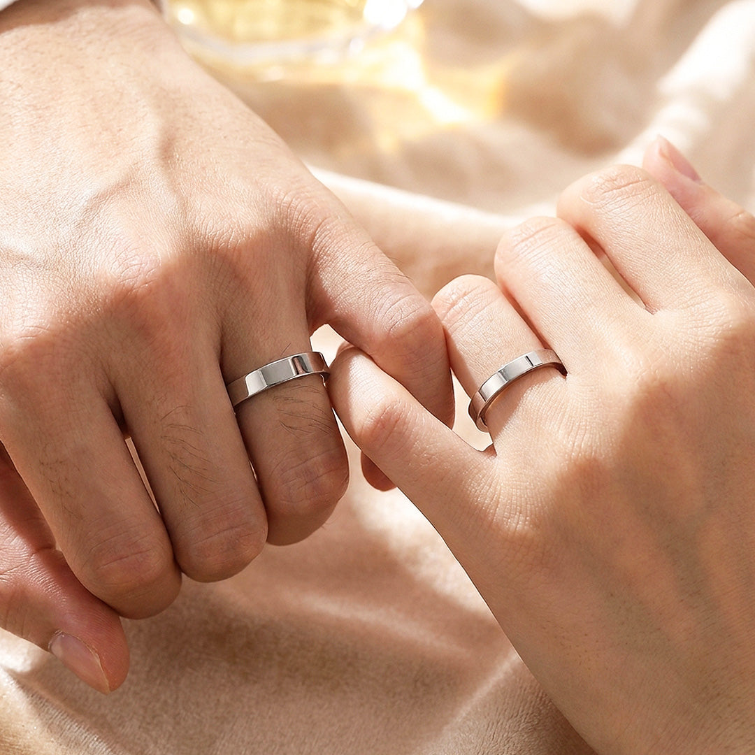 Eternal Link Silver | High-Polished Classic Flat Wedding Band