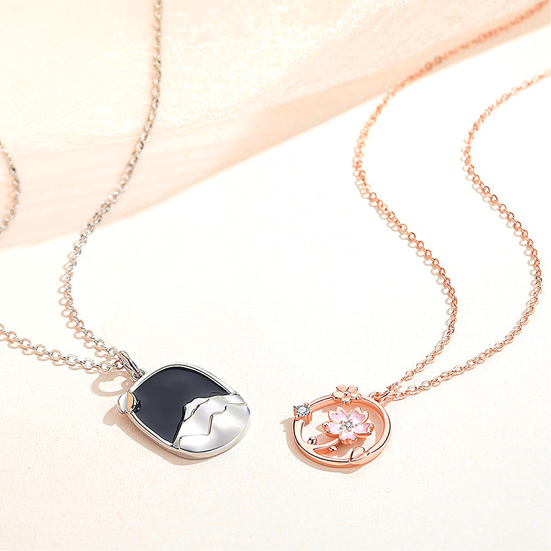 Fuji Blossom Couple Necklaces