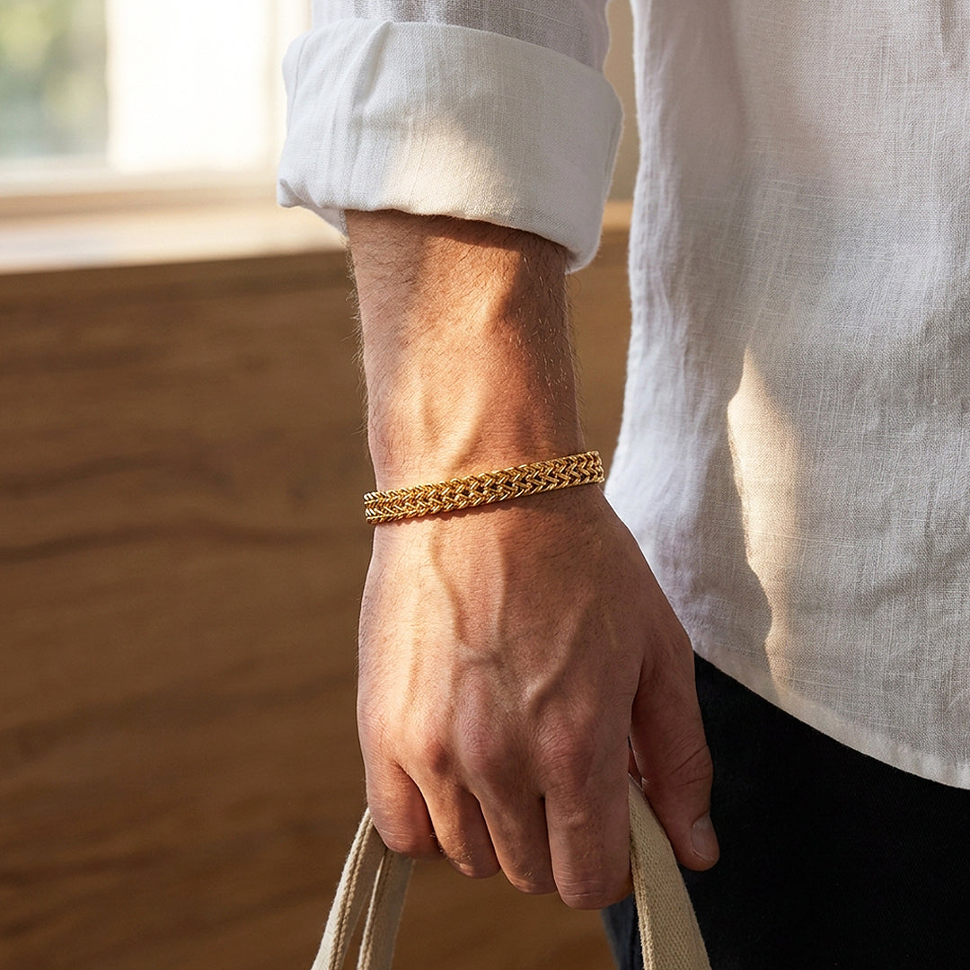 Golden Dragon Scales | Men's Chain Bracelet