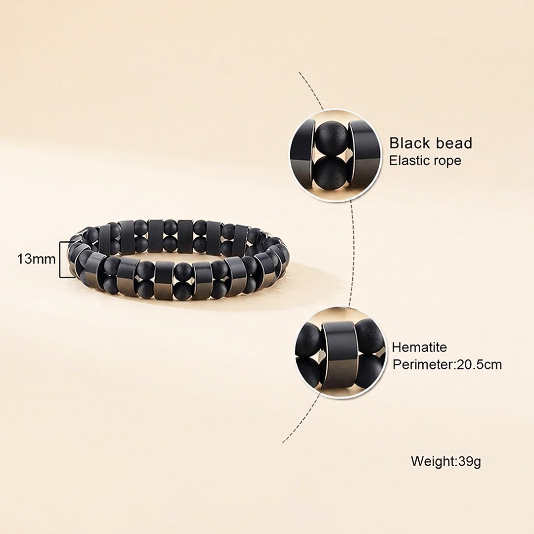 Hematite Focus | Men's Beaded Bracelet