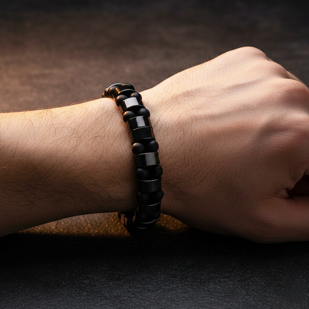 Hematite Focus | Men's Beaded Bracelet