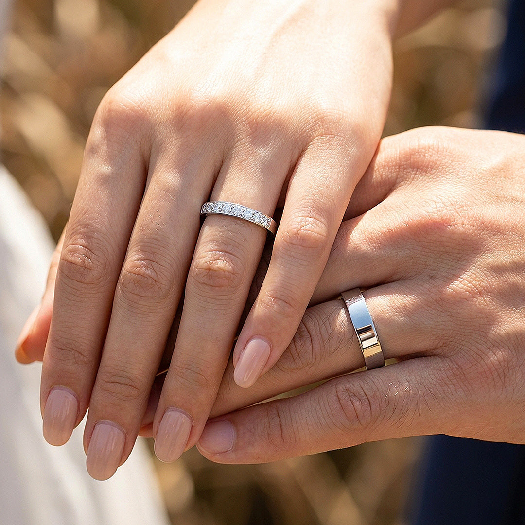 Lennan | Pavé & Minimalist Wedding Band