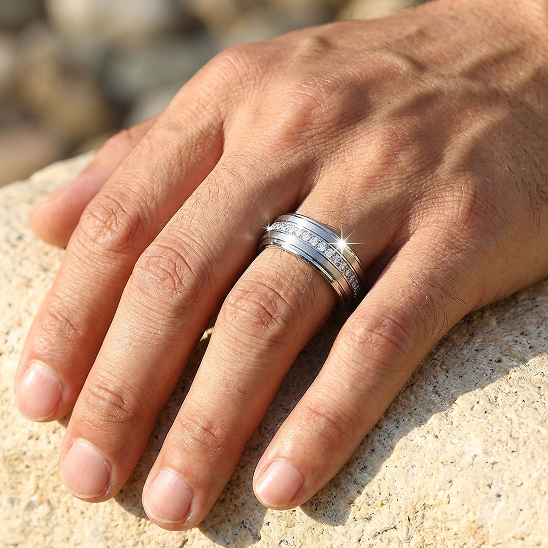 Lenox Brushed Eternity Tungsten Carbide Ring | Men's Ring