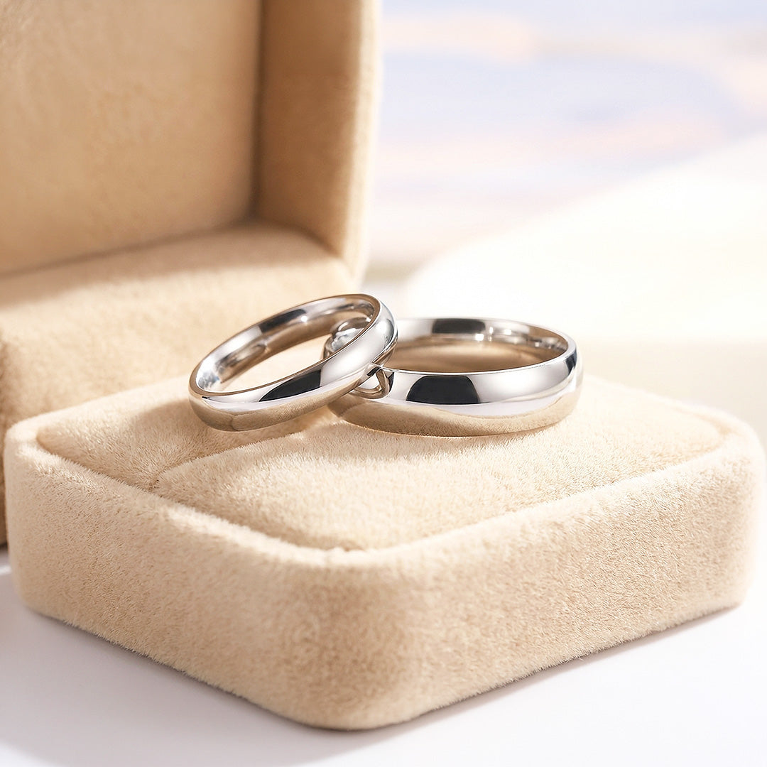 Lumi Bands Silver | High-Polished Classic Dome Wedding Band