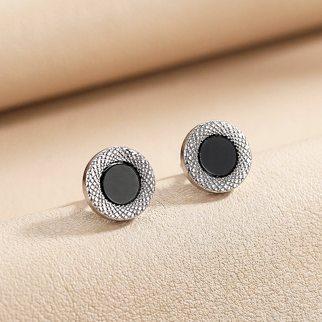 Textured Round Stud | Men's Earrings | ME1012