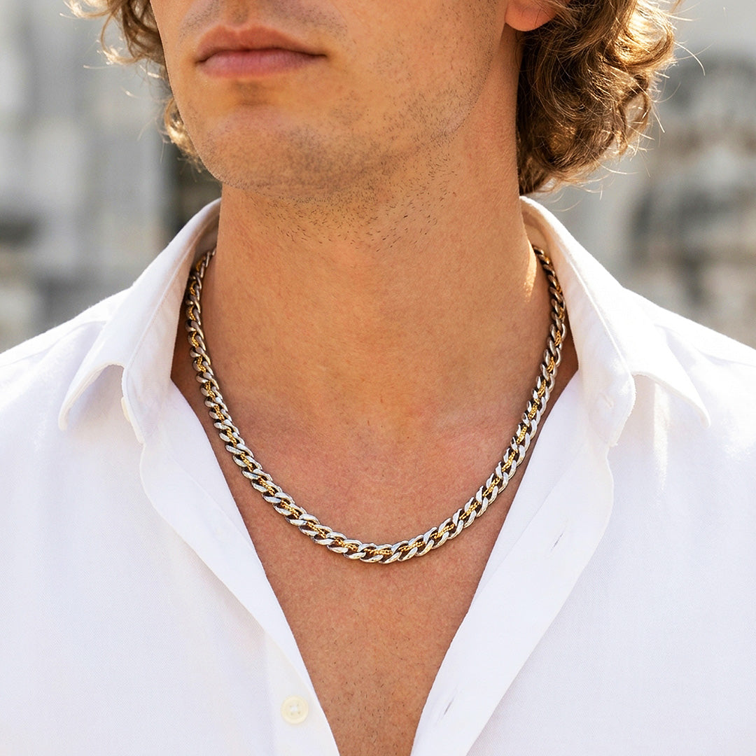 Two-Tone Cuban Link & Rope Chain | Men's Necklace | MN1091