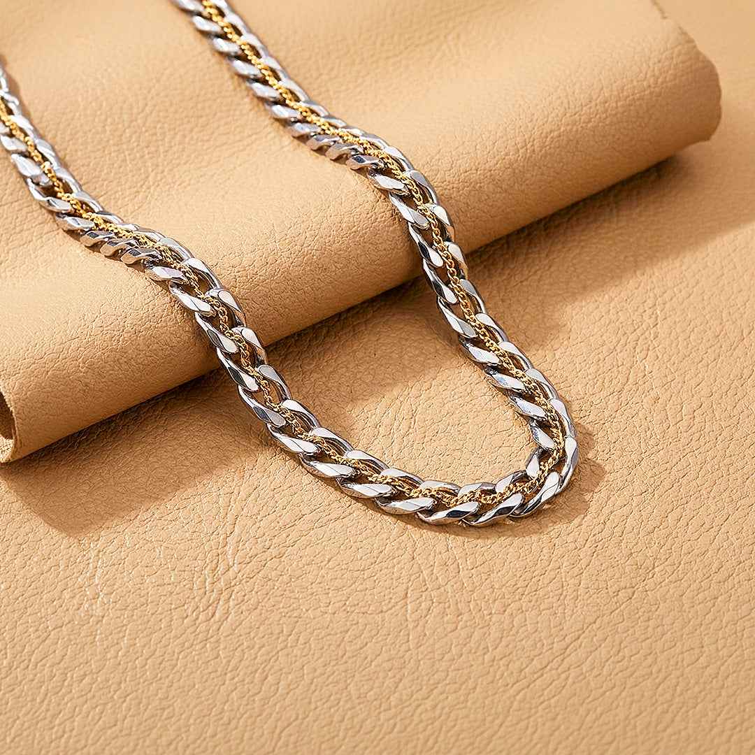 Two-Tone Cuban Link & Rope Chain | Men's Necklace | MN1091
