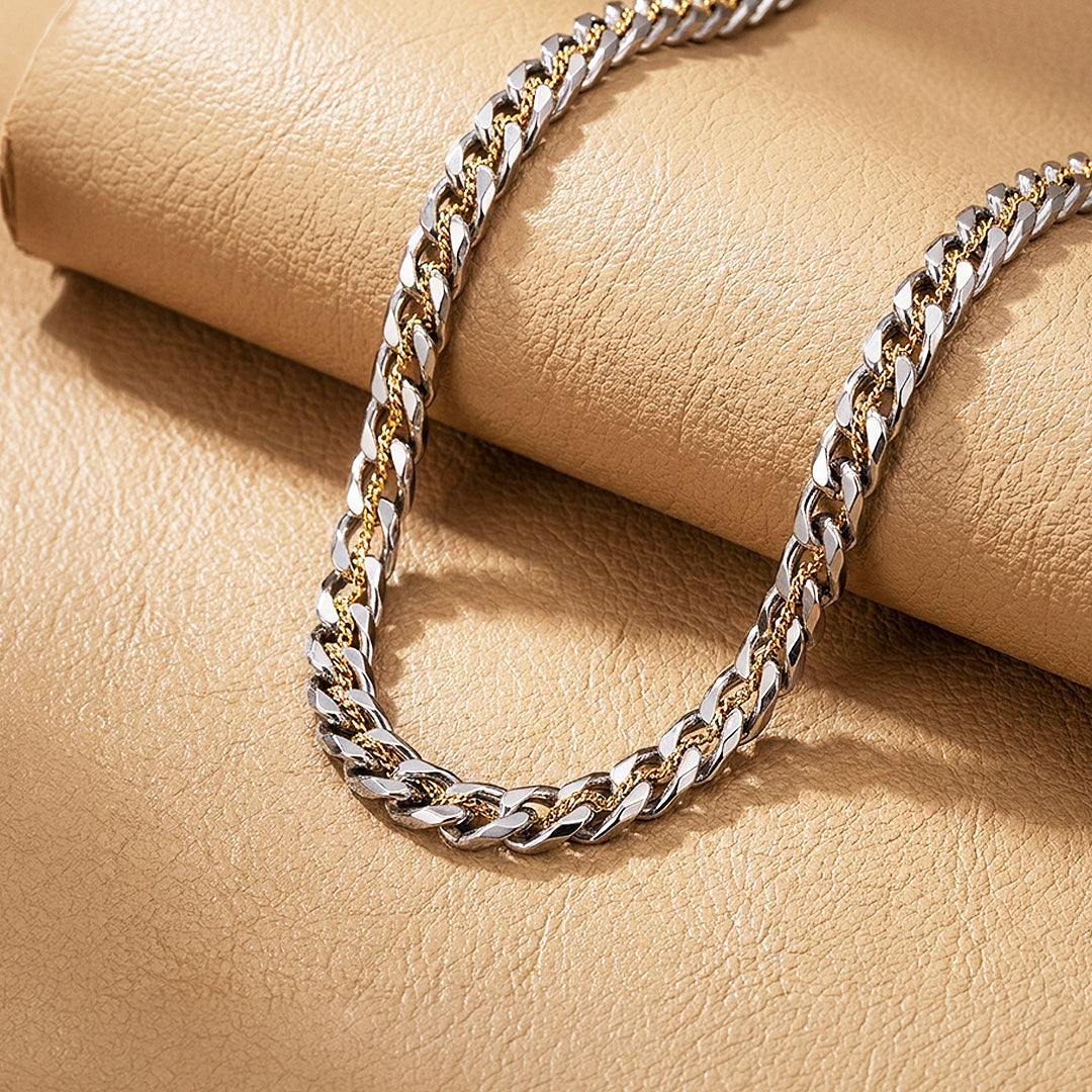 Two-Tone Cuban Link & Rope Chain | Men's Necklace | MN1091