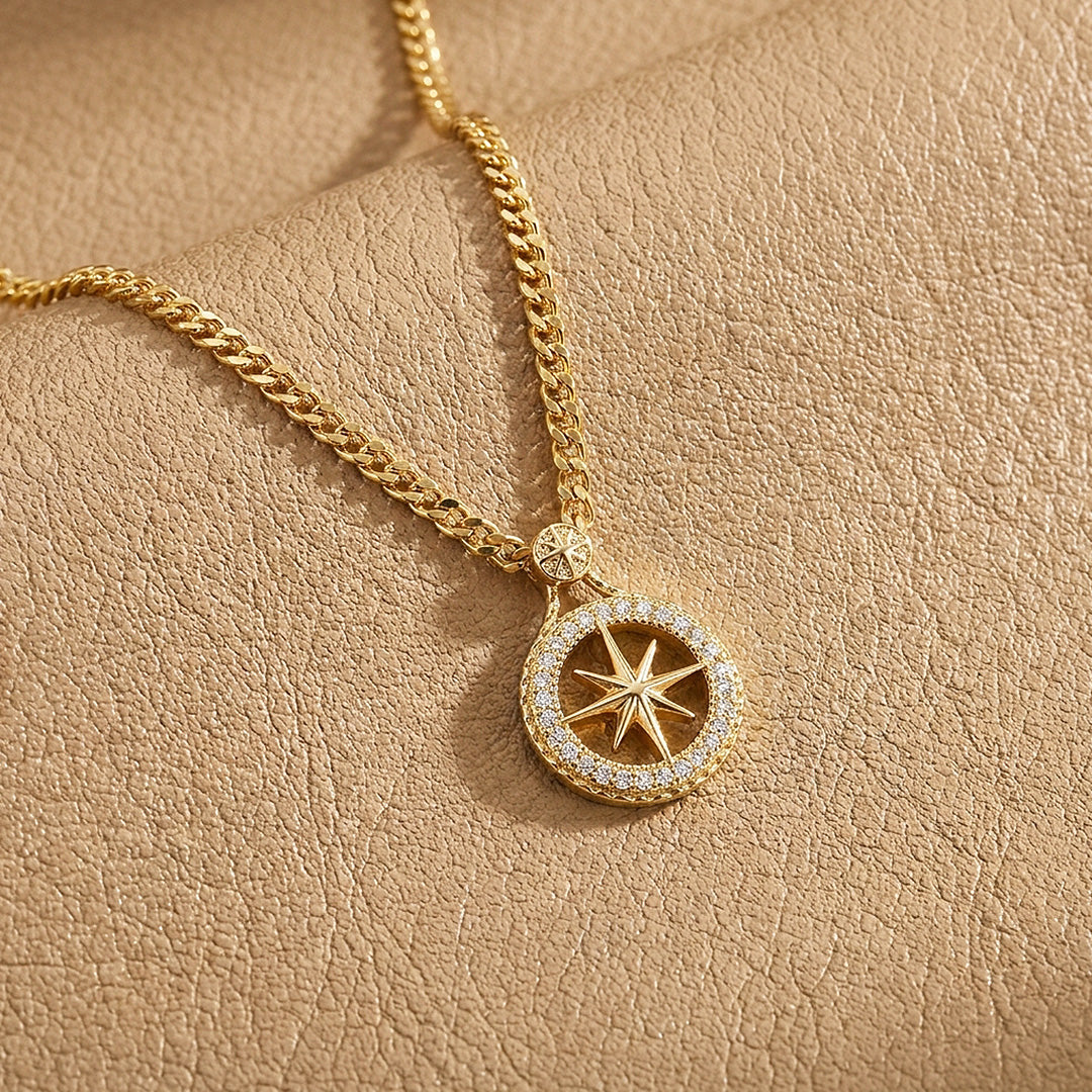 North Star Compass Pendant | Men's Necklace | MN1095