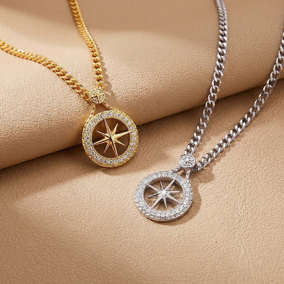North Star Compass Pendant | Men's Necklace | MN1095
