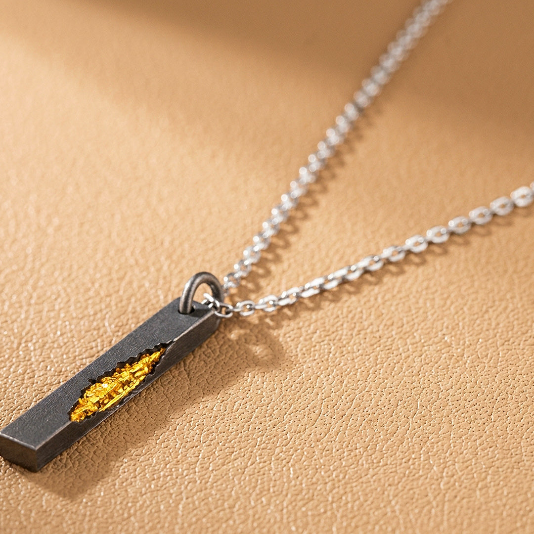 Gold Vein Bar Pendant | Men's Necklace | MN1102