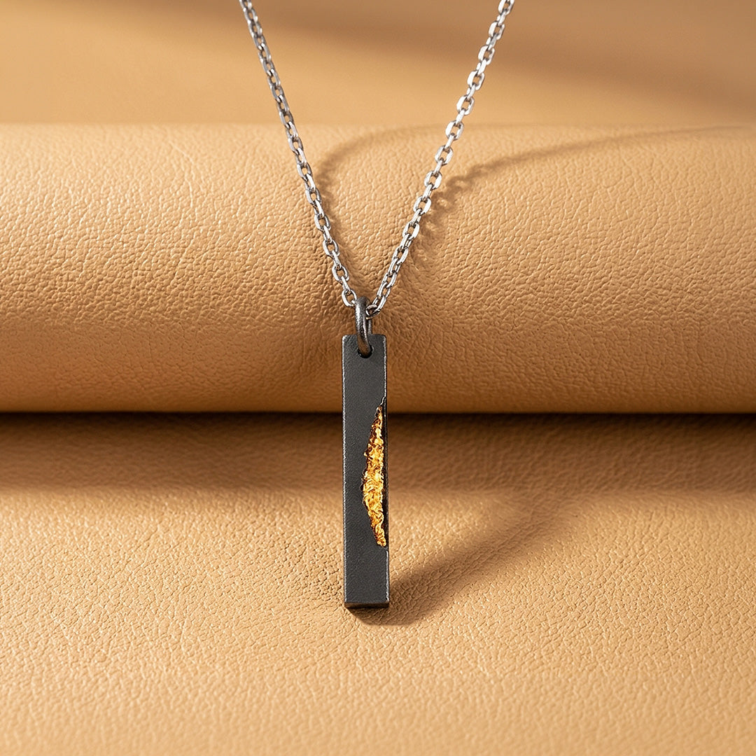 Gold Vein Bar Pendant | Men's Necklace | MN1102