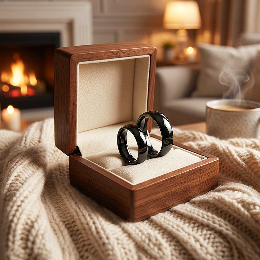Magnate | Tungsten Couple Rings | Black Wedding Bands