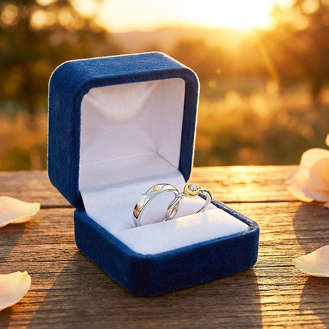 Sun & Moon Couple Rings | Solar and Lunar Love