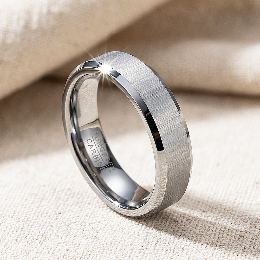 Span Brushed Tungsten Carbide Ring | Men's Ring