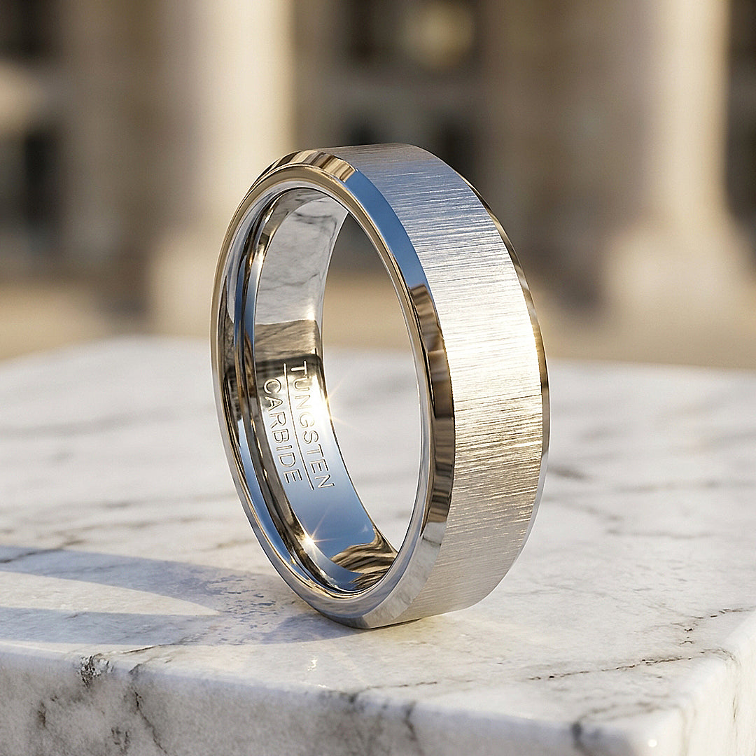 Span Brushed Tungsten Carbide Ring | Men's Ring