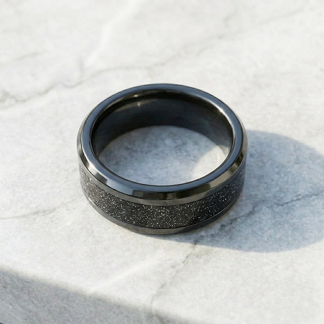 Stars in the Night Glitter Inlay Tungsten Carbide Ring | Men's Ring