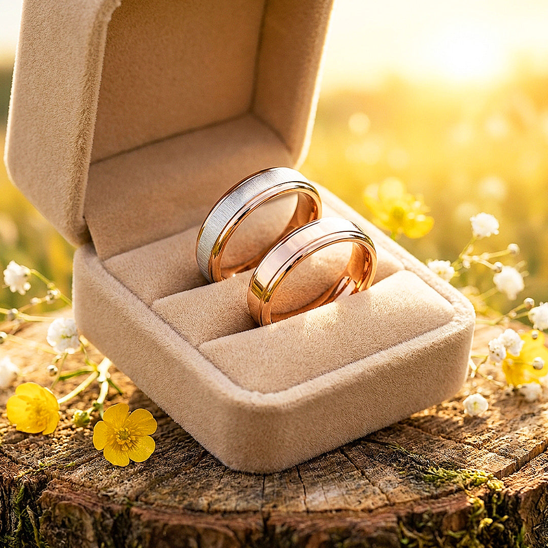 Sync | Matte and Polished Tiered Wedding Band