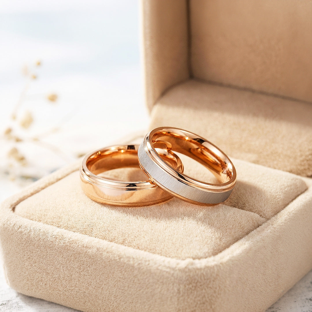 Sync | Matte and Polished Tiered Wedding Band