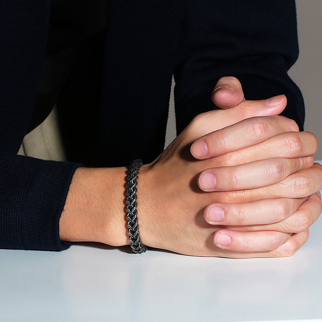 The Dark Night | Men's Black Franco Chain Bracelet