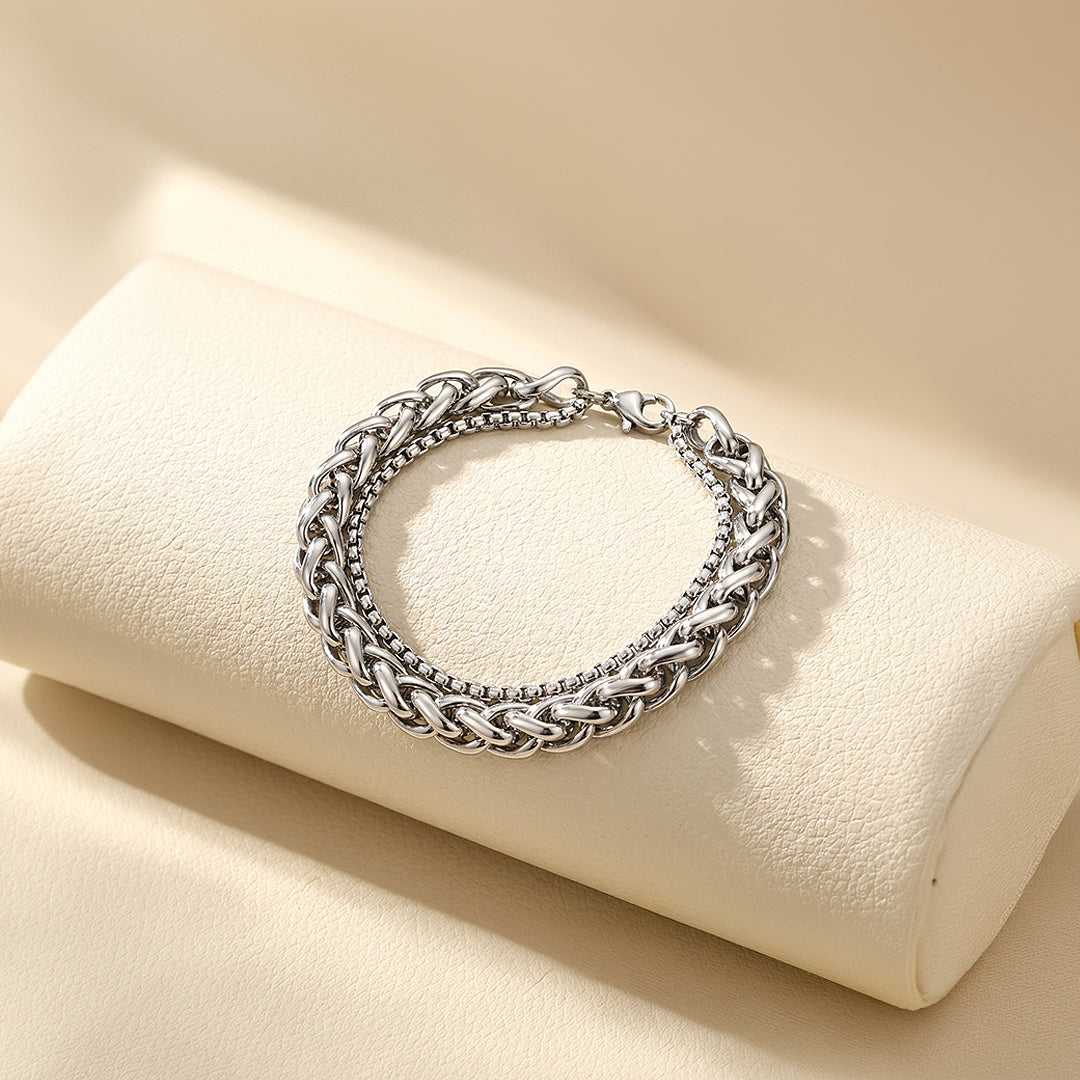 The Galahad | Men's Double Layer Chain Bracelet