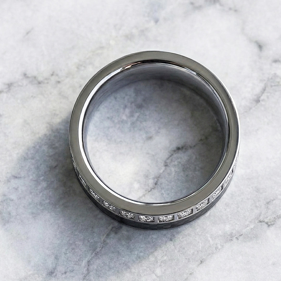 Bentley Carbon Fiber Tungsten Carbide Ring | Men's Ring