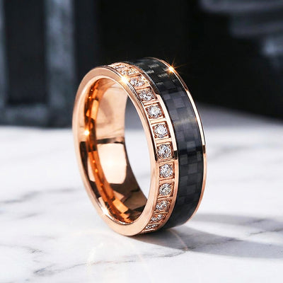 Bentley Carbon Fiber Tungsten Carbide Ring | Men's Ring