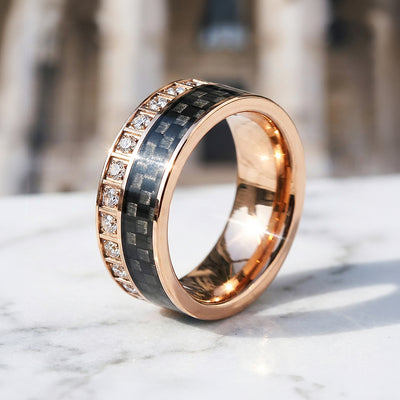 Bentley Carbon Fiber Tungsten Carbide Ring | Men's Ring
