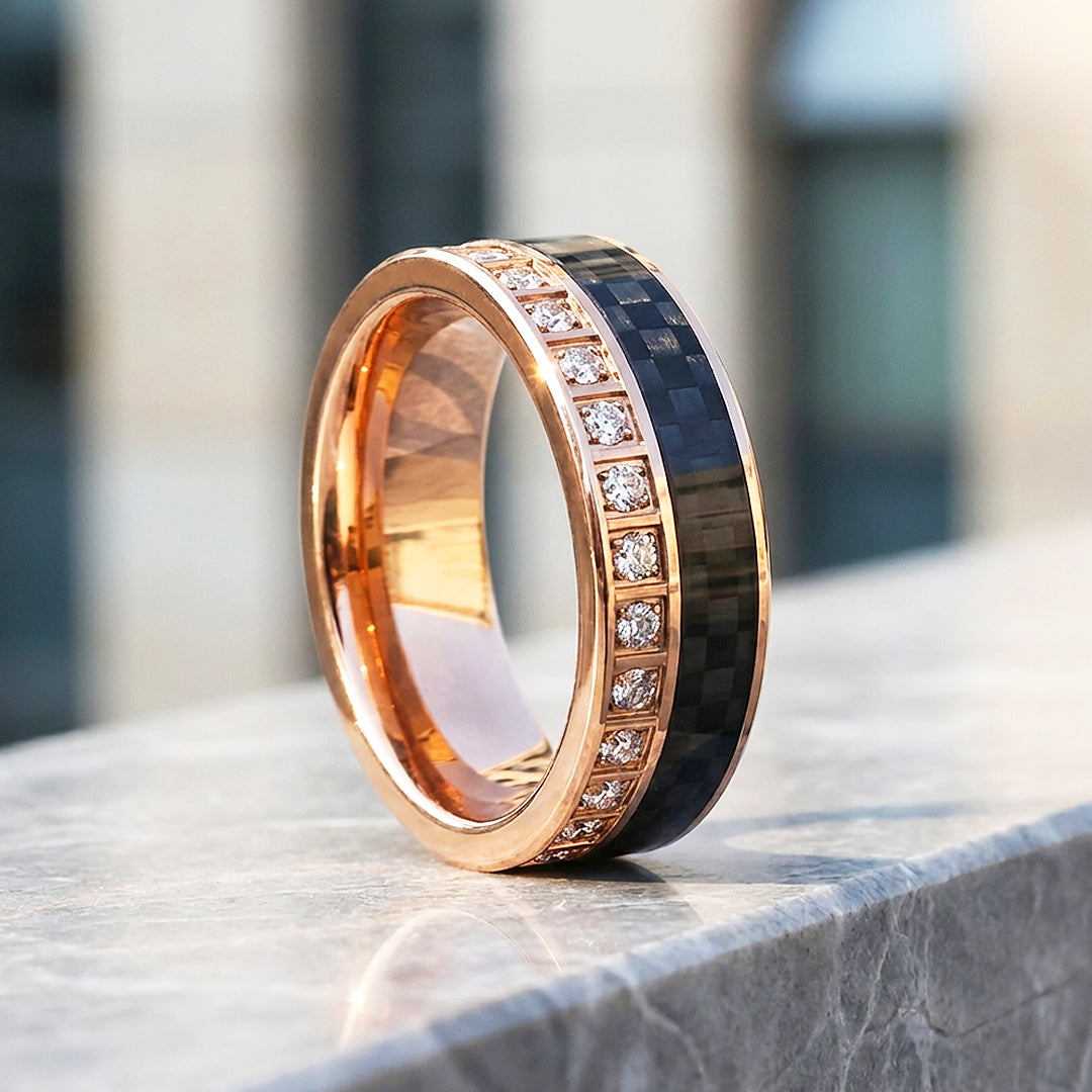 Bentley Carbon Fiber Tungsten Carbide Ring | Men's Ring
