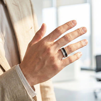 Bentley Carbon Fiber Tungsten Carbide Ring | Men's Ring