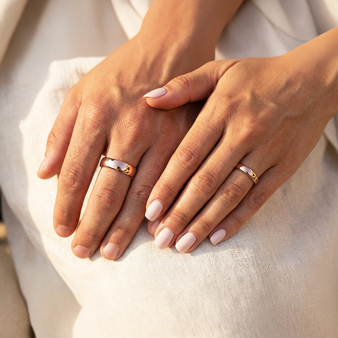 Blush | Tungsten Couple Rings | Rose Gold Wedding Bands