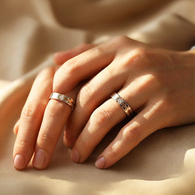 Butterscotch | Tungsten Couple Rings | Rose Gold Wedding Bands