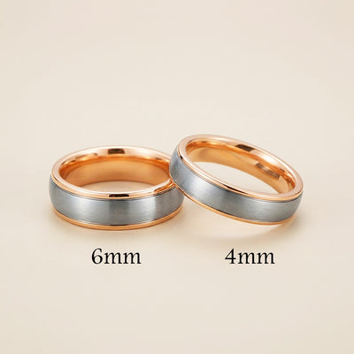 Celest Rose | Tungsten Couple Rings | Silver Wedding Bands