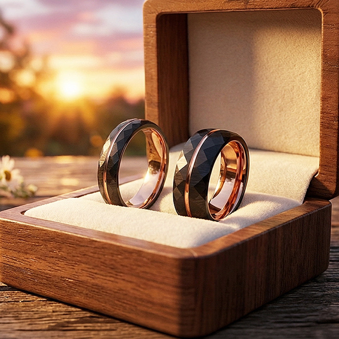 Chambers | Tungsten Couple Rings | Black Wedding Bands
