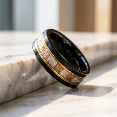 Chasm Opal Black Tungsten Carbide Ring | Men's Ring
