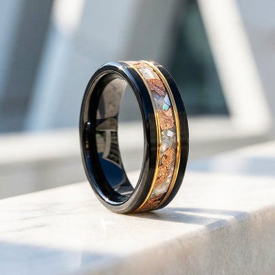 Chasm Opal Black Tungsten Carbide Ring | Men's Ring