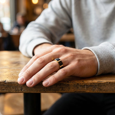 Conrad Brushed Gold Tungsten Carbide Ring | Men's Ring