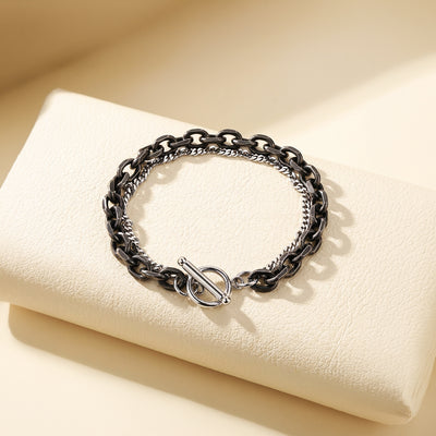 Convivial Steel | Men's Double Layer Chain Bracelet