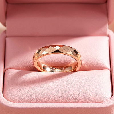 Cuppycake | Faceted Rose Gold Tungsten Carbide