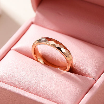 Cuppycake | Faceted Rose Gold Tungsten Carbide