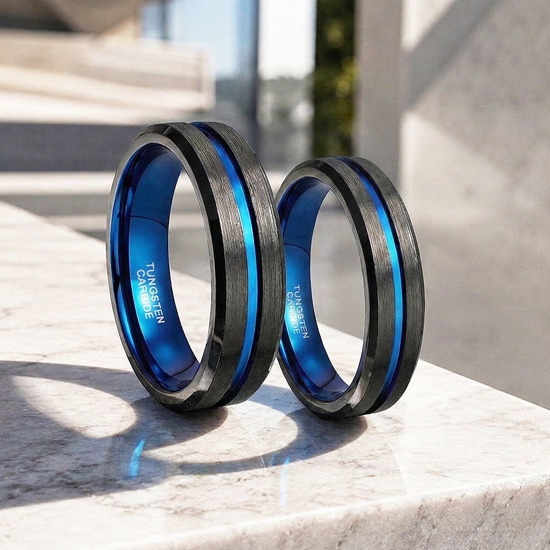 Earric | Brushed Channel Tungsten Carbide Ring | Men's Ring