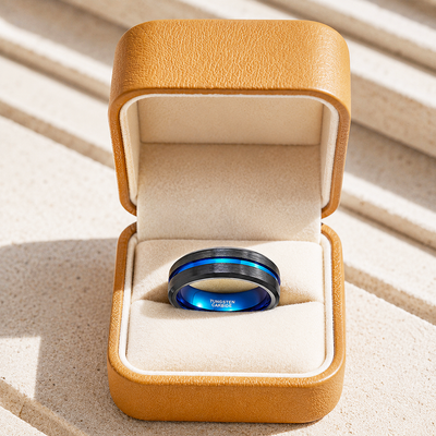 Earric | Brushed Channel Tungsten Carbide Ring | Men's Ring