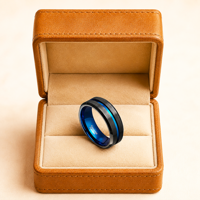 Earric | Brushed Channel Tungsten Carbide Ring | Men's Ring
