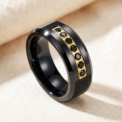 Ebonite Polished Black Tungsten Carbide Ring | Men's Ring